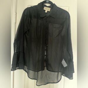 Cleobella Black Sheer Blouse